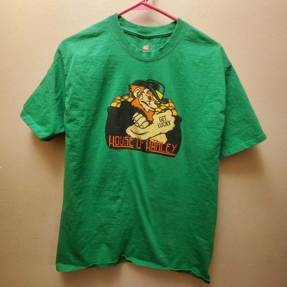 St Patricks day mens   large motorcycle shirt from House of Harley  milwaukee